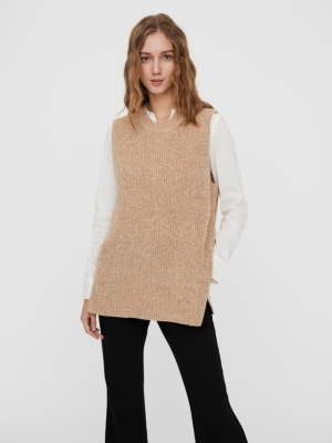 Lea o-neck vest tan