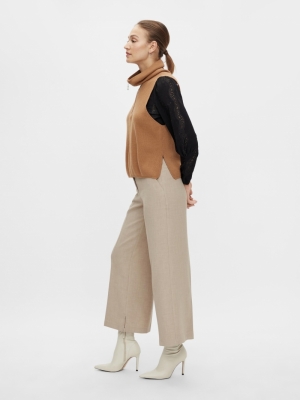 dalma zip knit vest tobacco brown