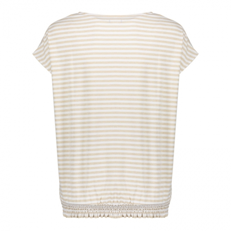 T-shirt striped off white/gold