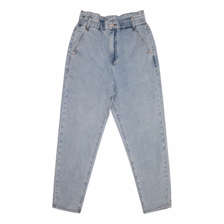 Jeans paperbag trousers Light blue