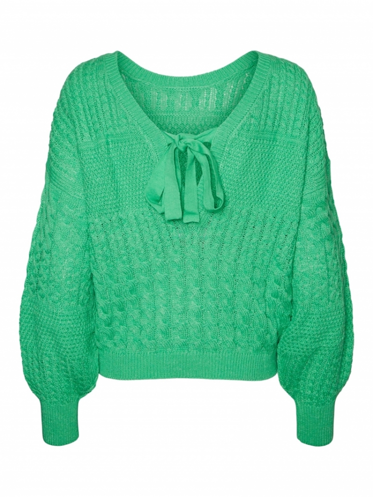 Tangerine O-neck knit Irish green