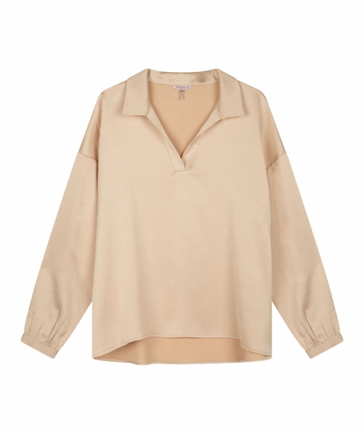 Polo blouse structure satin Champagne