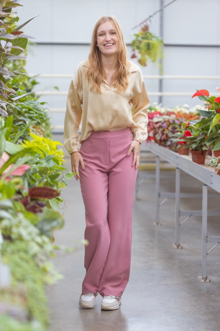 Wide city trousers Vintage rose