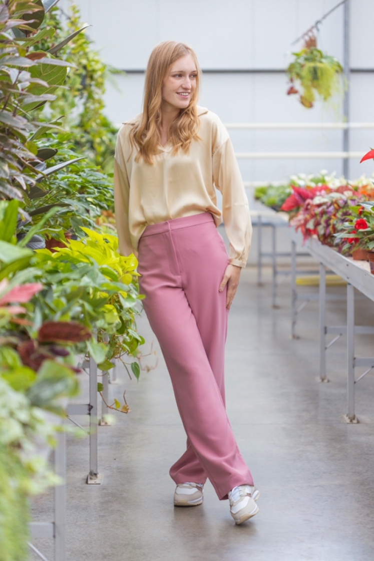 Wide city trousers Vintage rose
