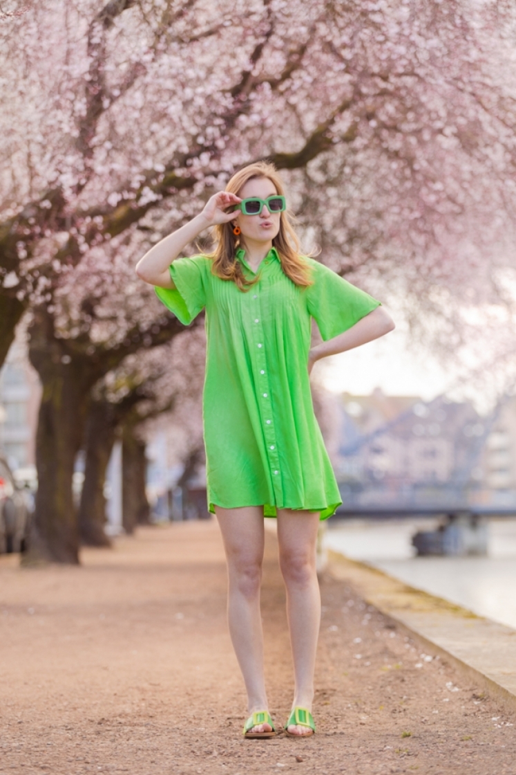Fira Noos shirt dress Summer Green