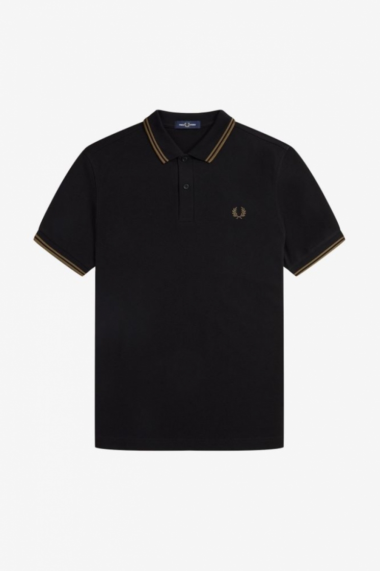 Twin tipped Fred Perry shirt Black/Shaded St