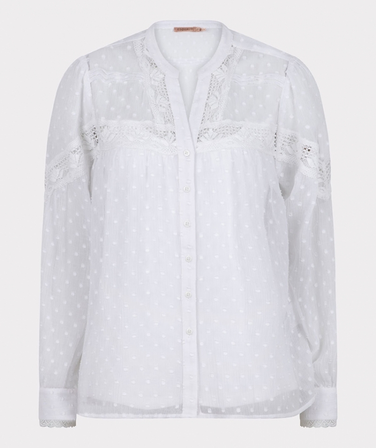 Blouse fancy tapes plumetis Off white