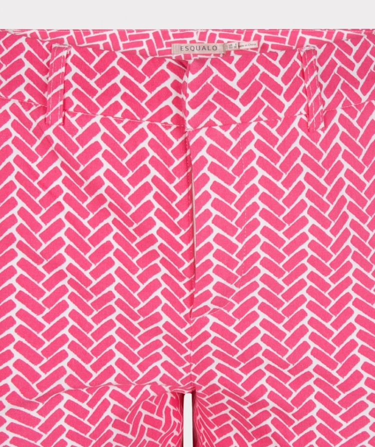 Broek chino block print Pink