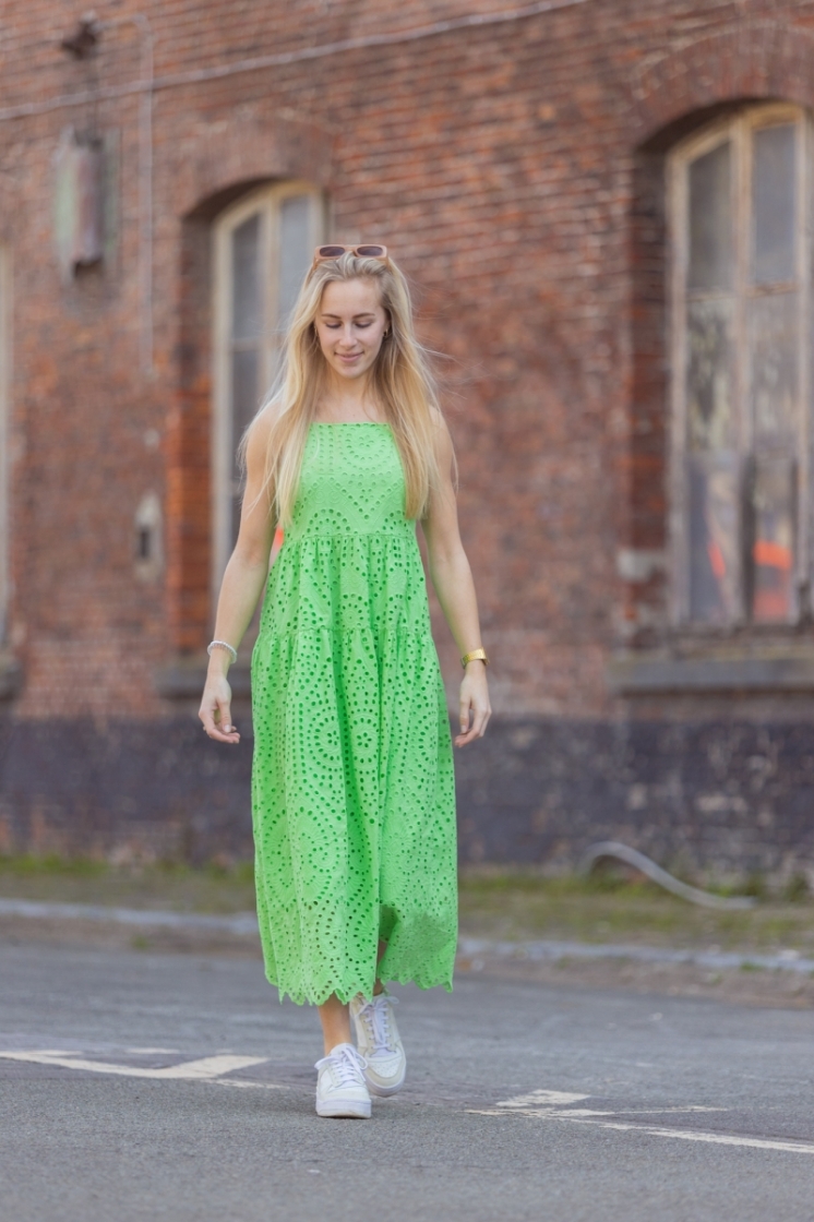 Monica Strap Midi Dress  Summer green