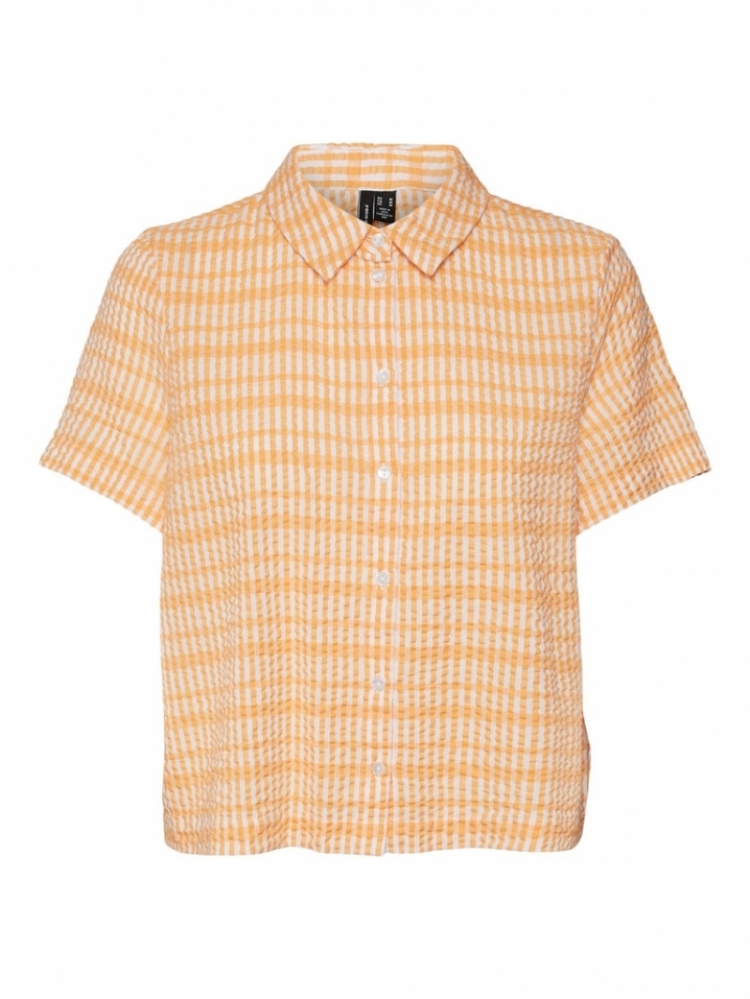 Dixie short shirt checks Mock Orange/che