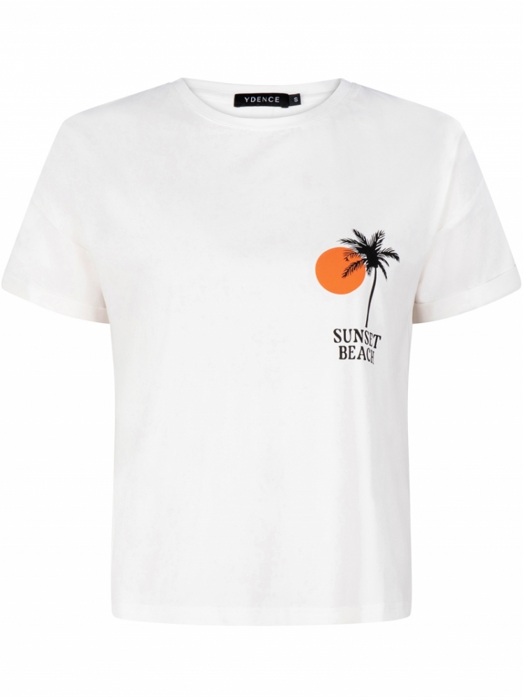 T-shirt sunset beach white 001