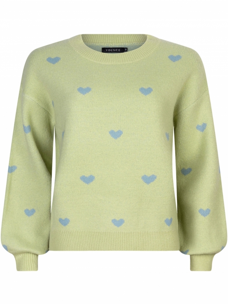 Knitted Sweater Luv Pistachio/blue