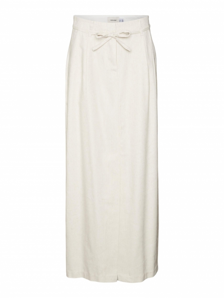 Florence Long Linen Skirt Birch