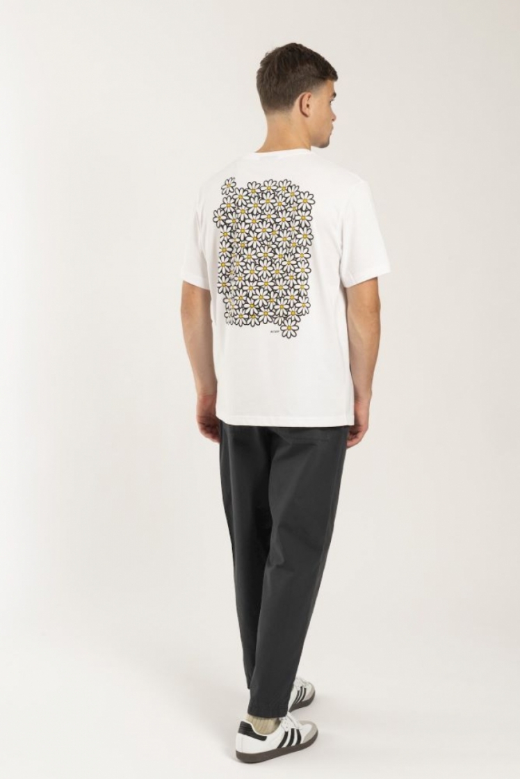 T-shirt Flowers, Straight fit White