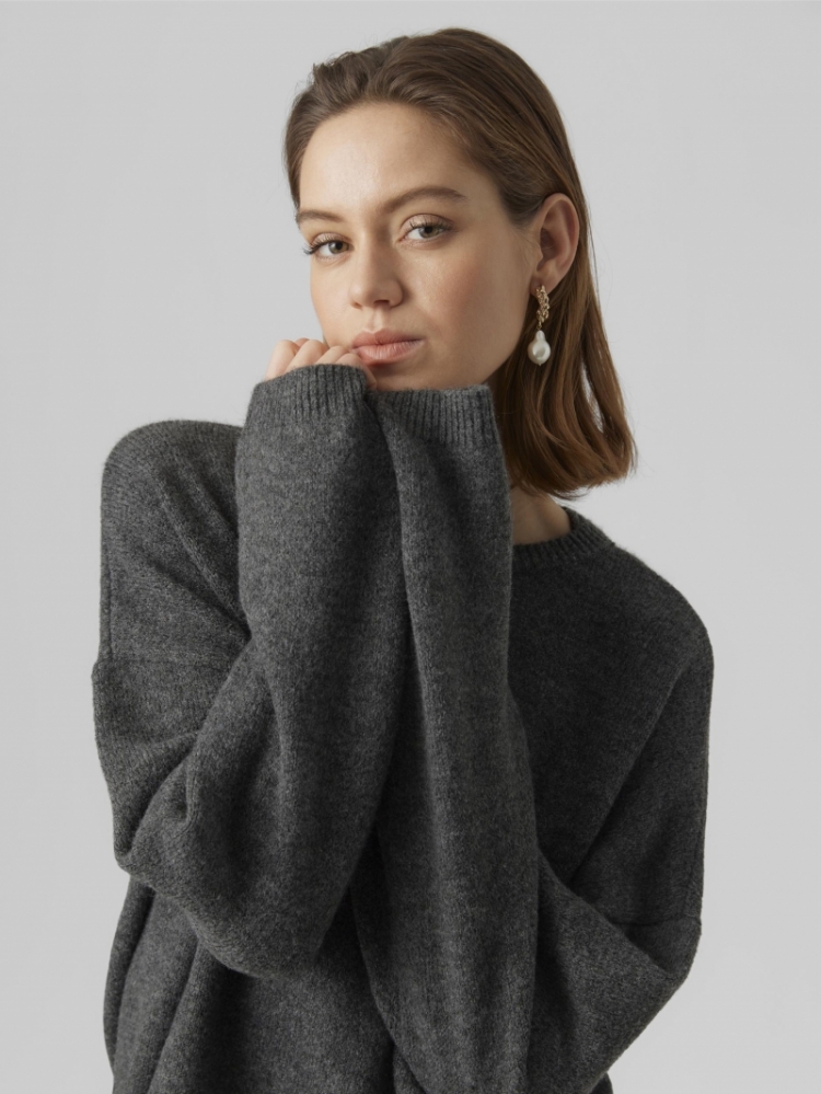 Gemma O-neck knit NOOS Dark grey melan