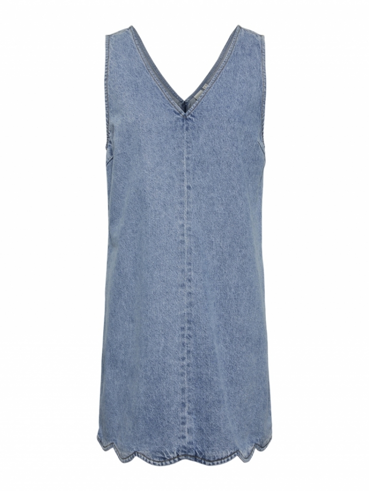 Scallop denim dress  Light blue deni