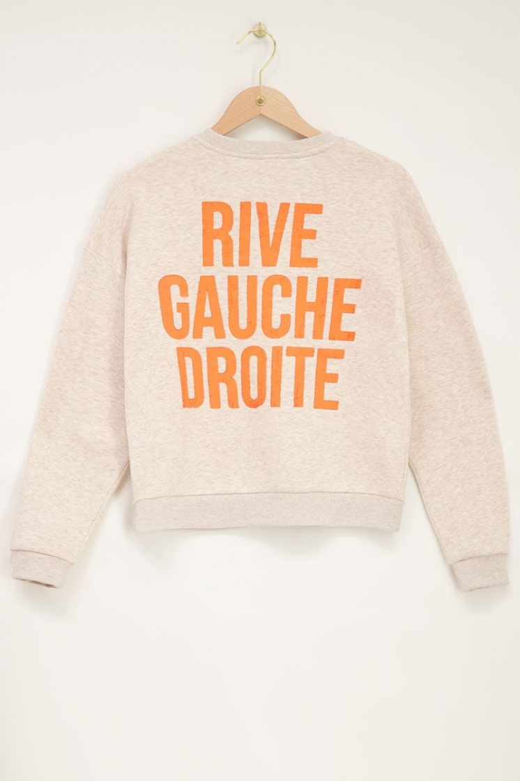 Rive gauche backprint sweater ecru