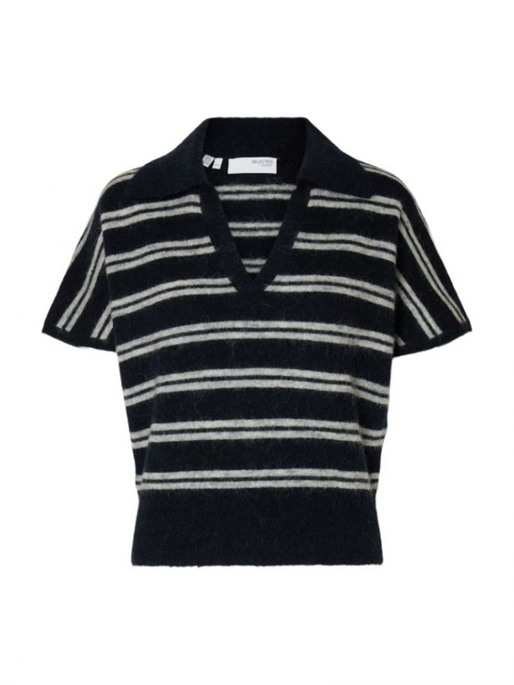 Lulu knit polo Dark sapphire