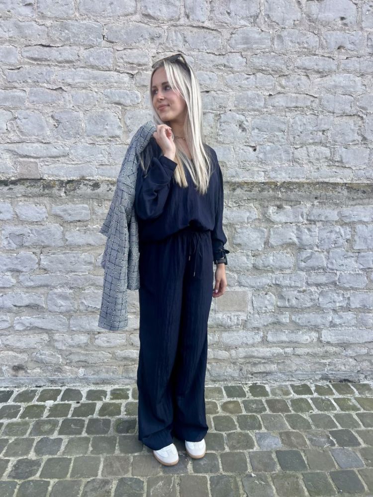 Iona wide string pant  Dark sapphire
