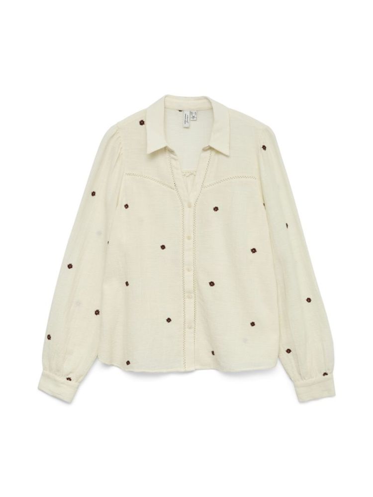 Jillian shirt  Birch w flowers