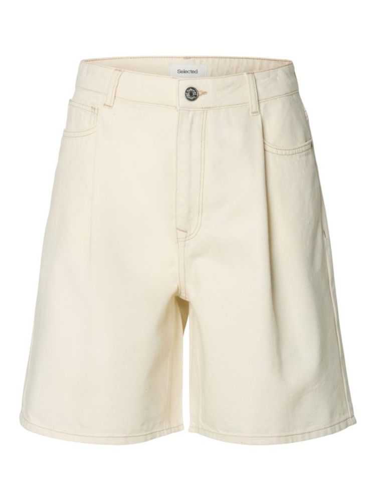 Wide tenna denim shorts  Egret