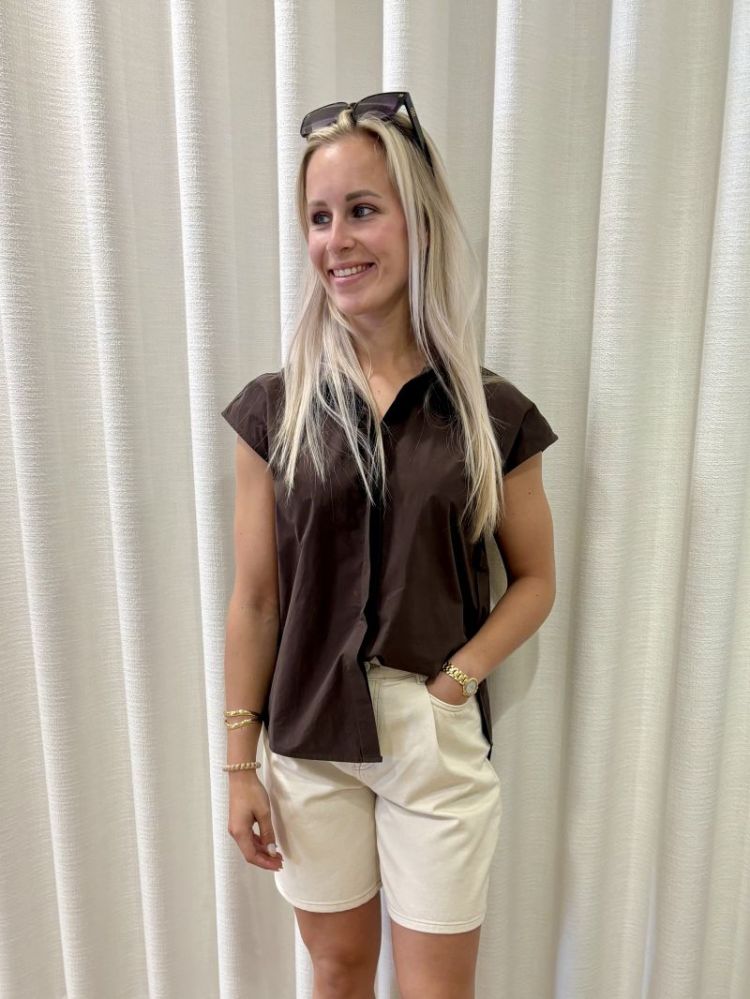 Wide tenna denim shorts  Egret
