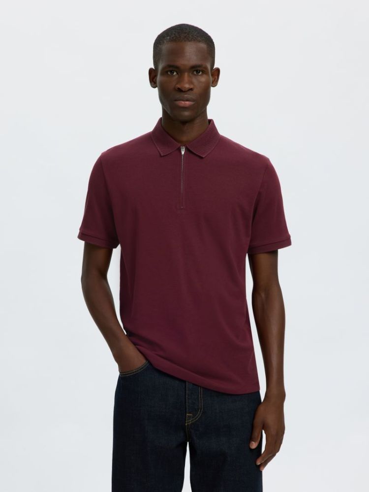 Fave Zip Polo Twany Port