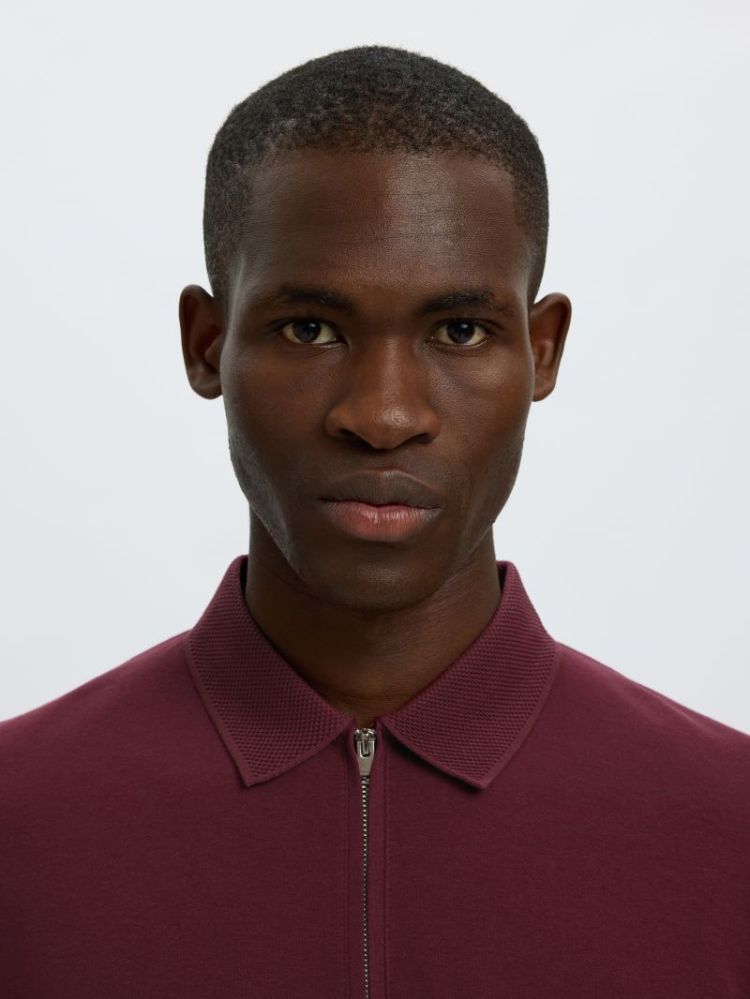 Fave Zip Polo Twany Port