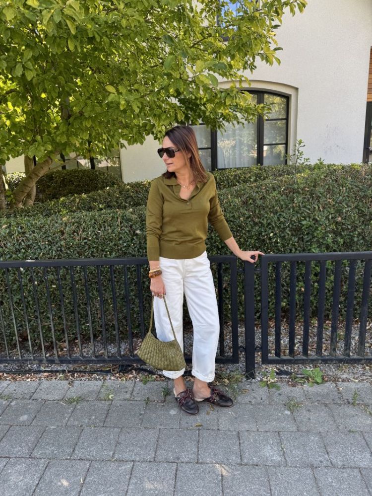 Thea Knit Merino Collar Neck Fir Green