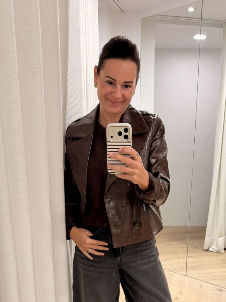 Carly Short Coated Jacket Cocoa Brown