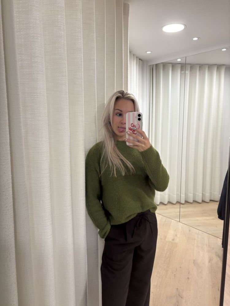 Puff O-Neck Pullover Sphagnum