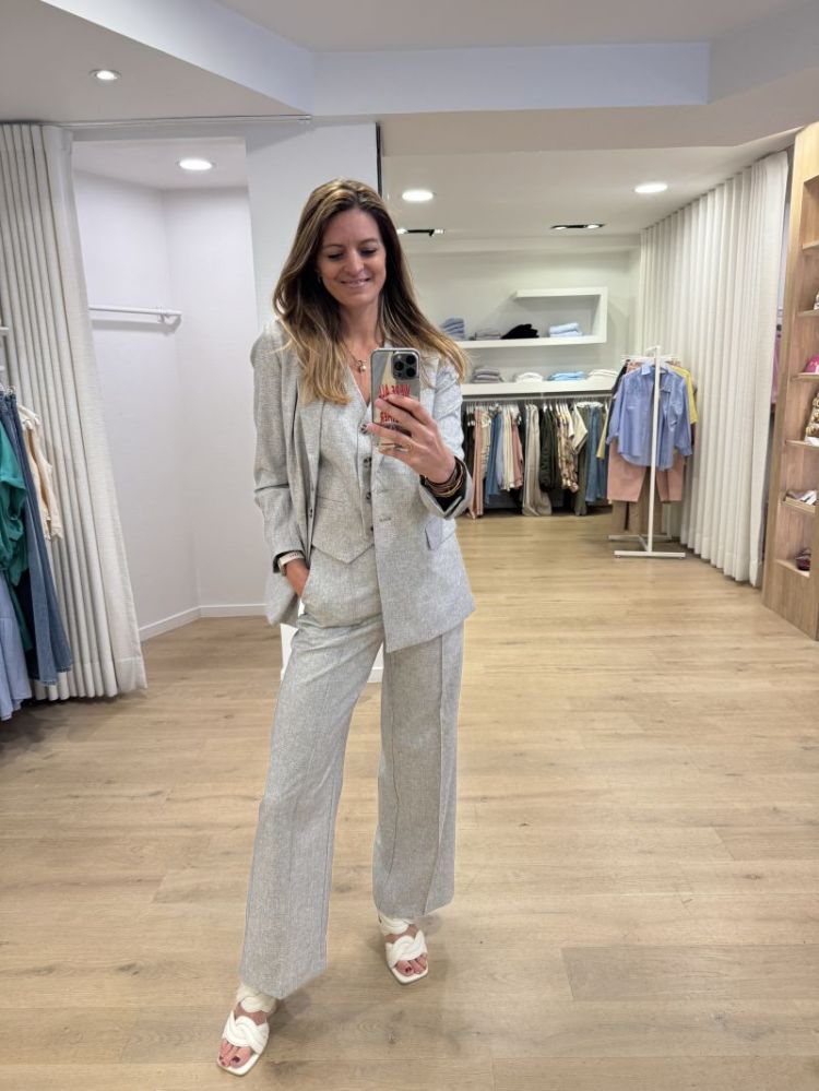 Riu classic waistcoat ligh grey melan
