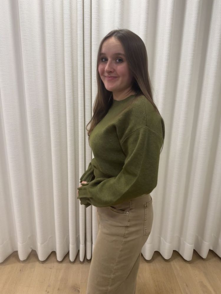 KACY LS O-neck pullover sphagnum melang