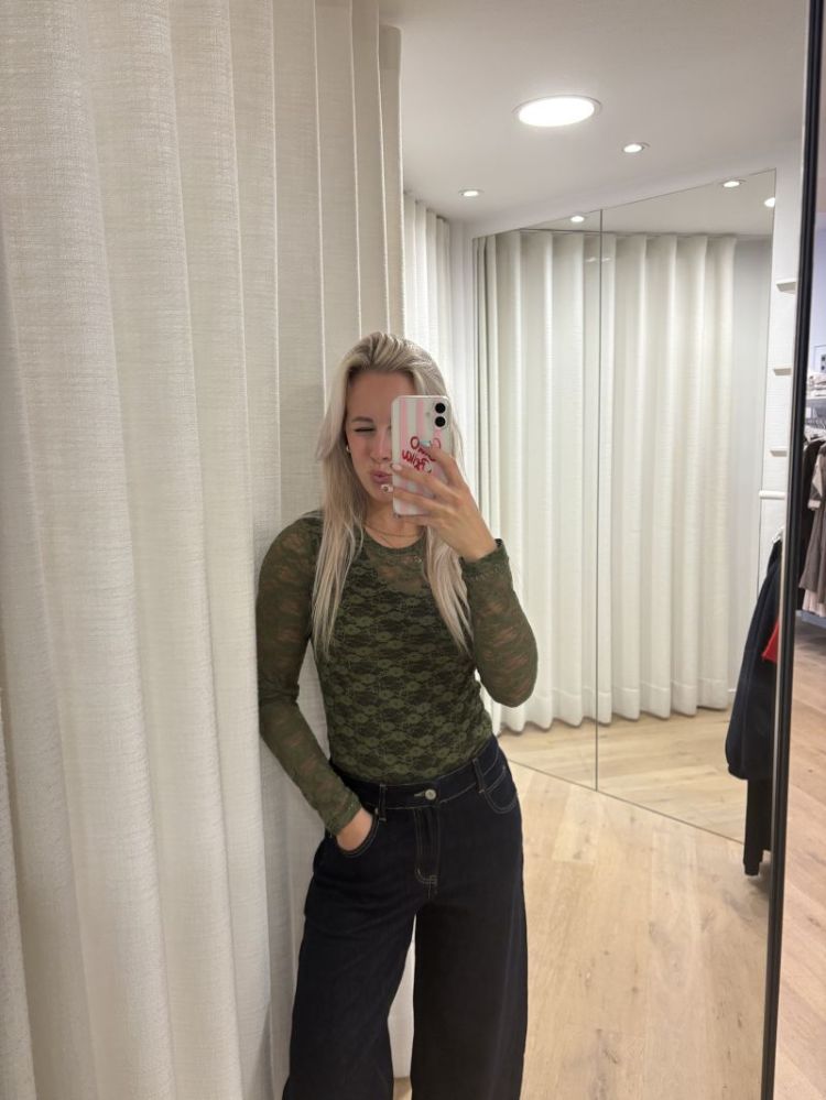 BONITA LS O-neck top sphagnum solid