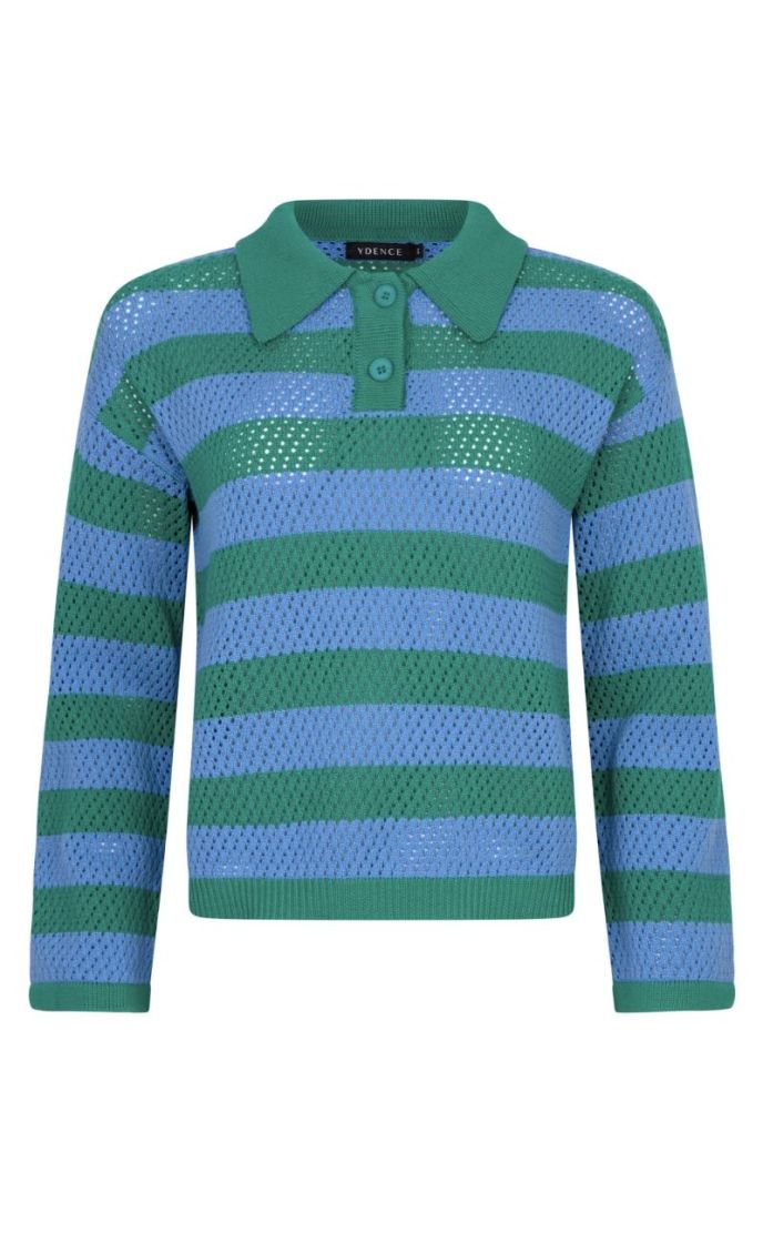 Knitted top Agnes blue/sea green
