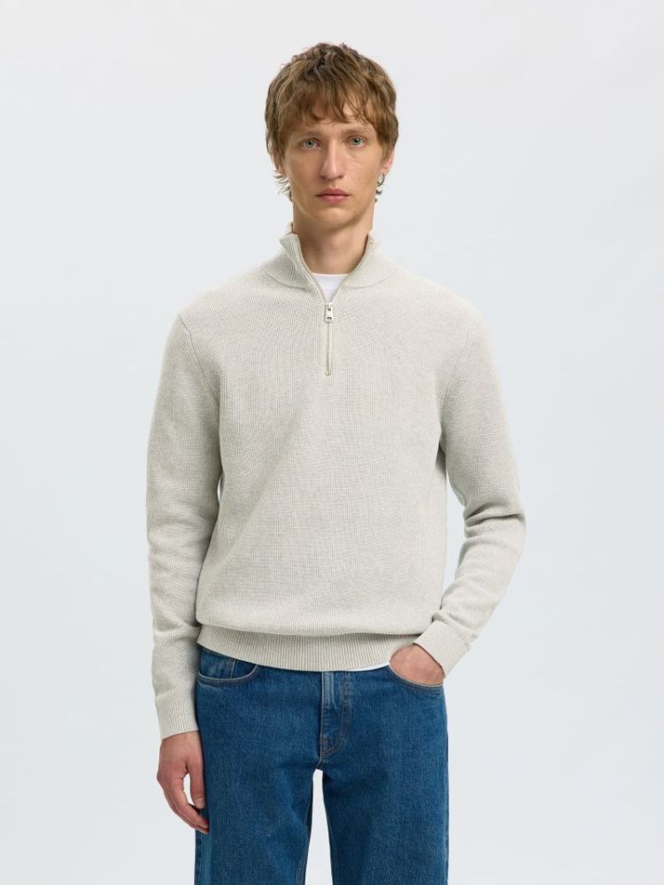 Dane Half Zip Grey Melange