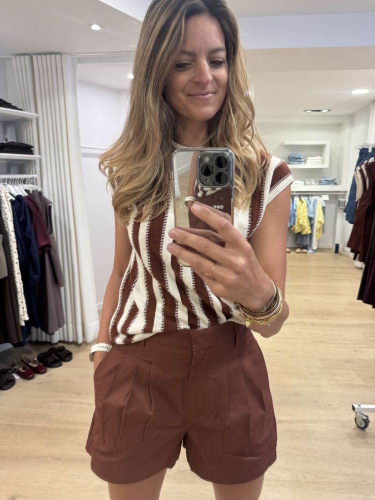 Lina knit shirt Mahogany