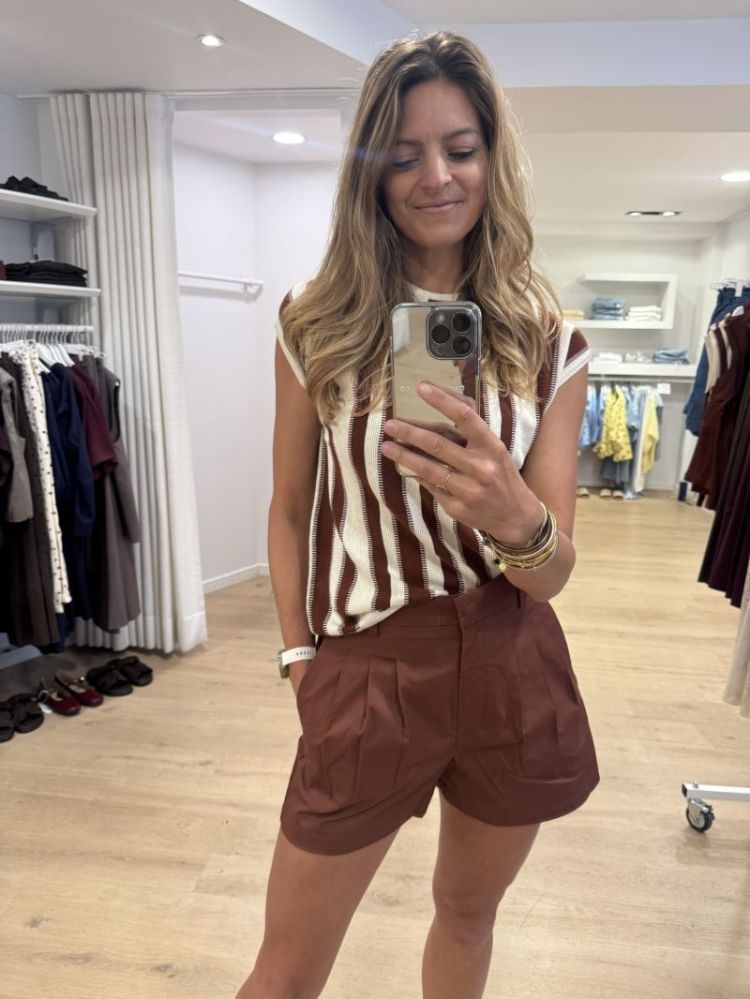 Lina knit shirt Mahogany