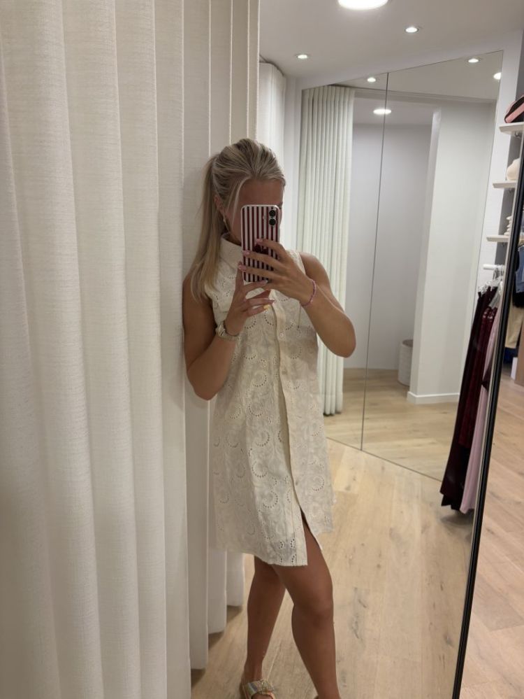 Ecru broderie dress ecru