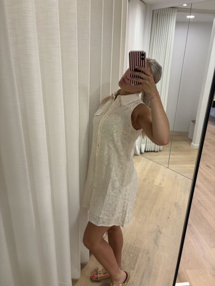 Ecru broderie dress ecru