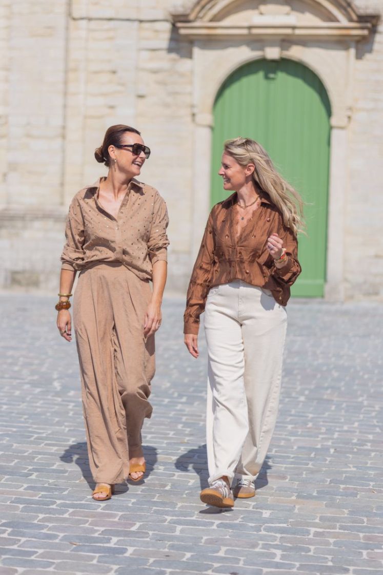Ally Blouse Paillet Beads Toffee