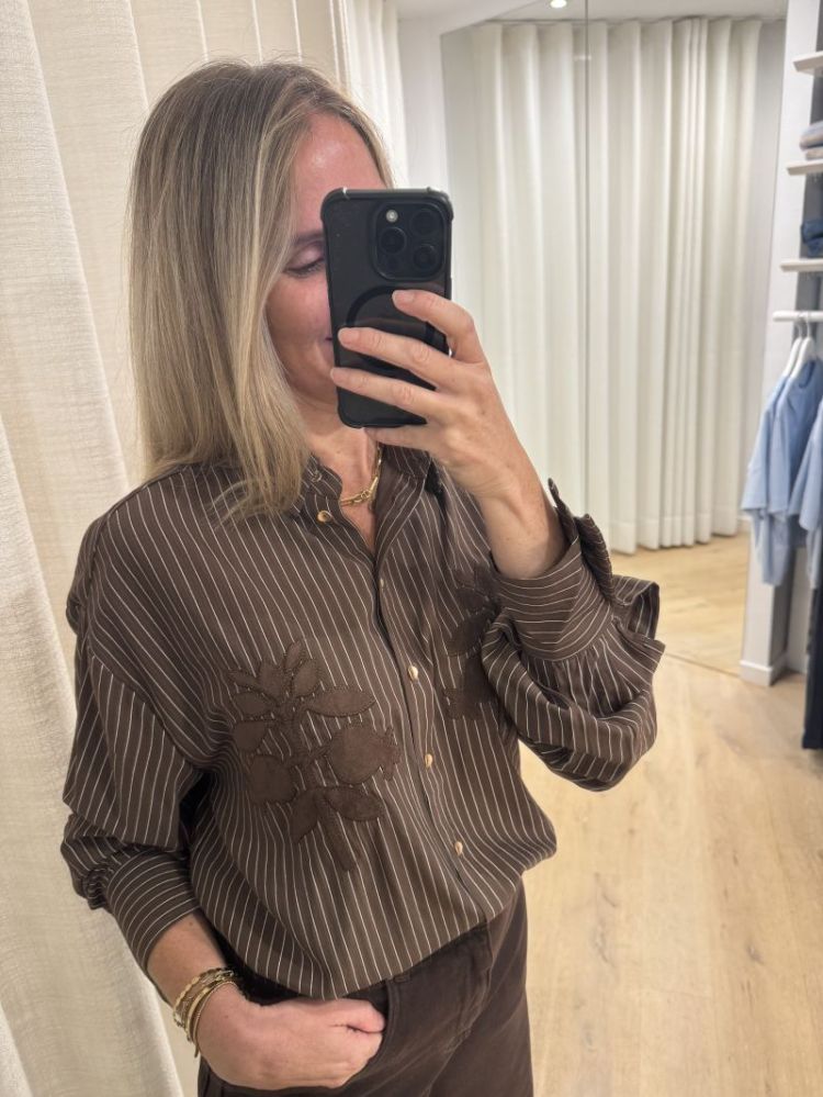 Alice Blouse Stripes Chocolate