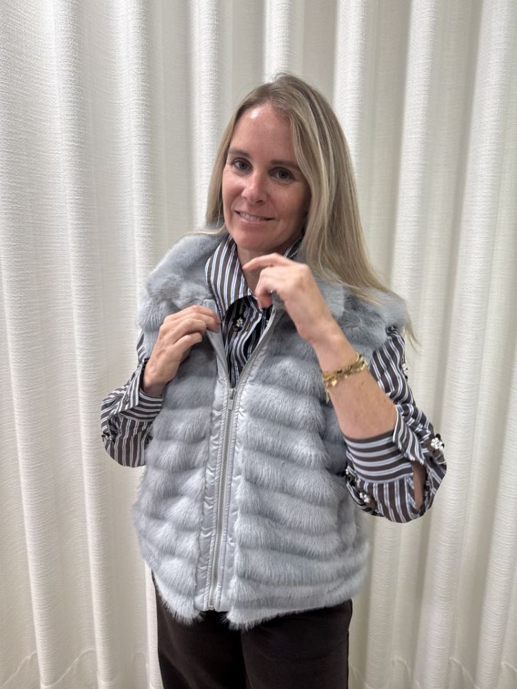 Harriet Gilet Zipper Sky