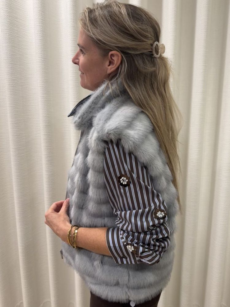 Harriet Gilet Zipper Sky