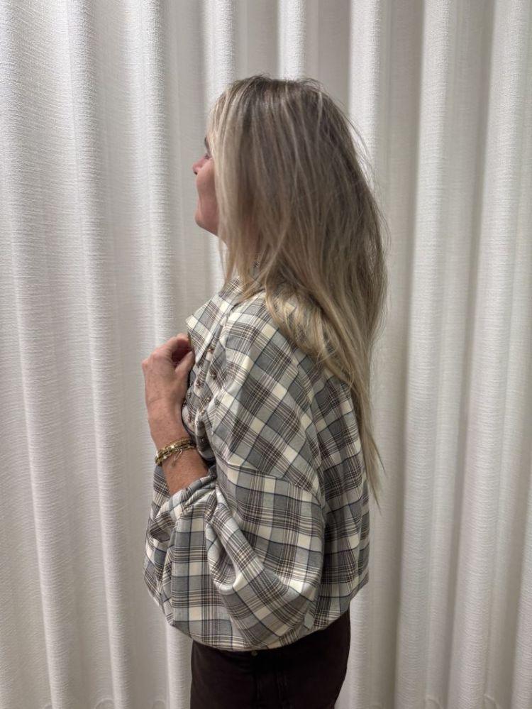 Dominique Jacket Check Taupe/ OffWhite