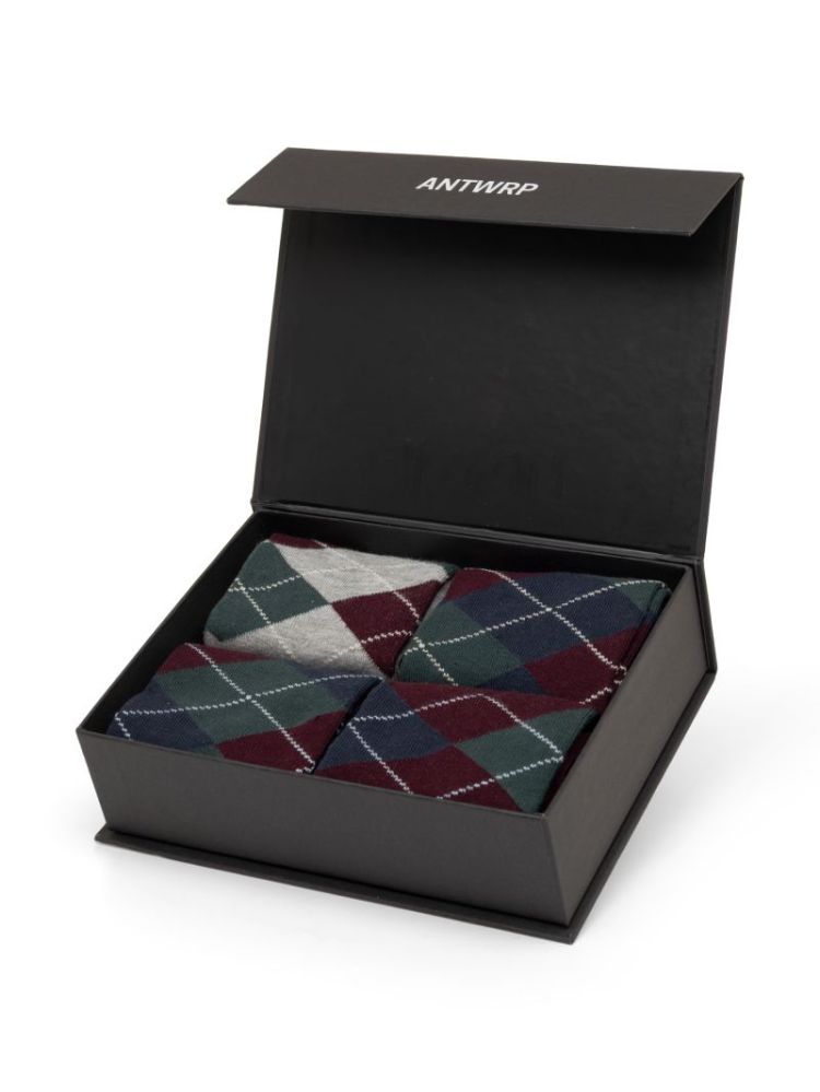Sock Box Argyle Black