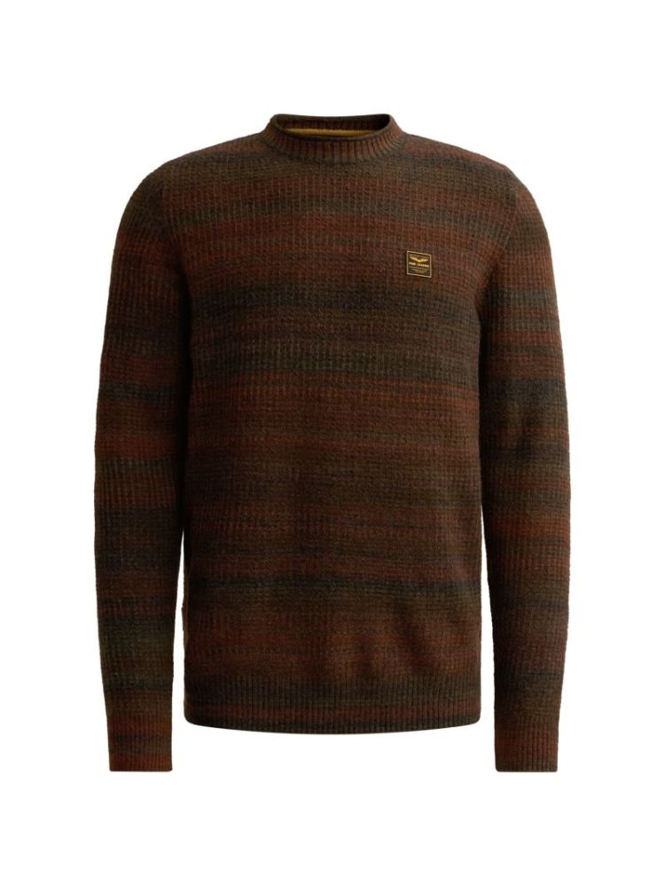 R-neck Spaced Knit Arabian Spice