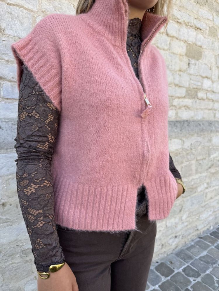 Lacey longsleeve lace top chocolate brown