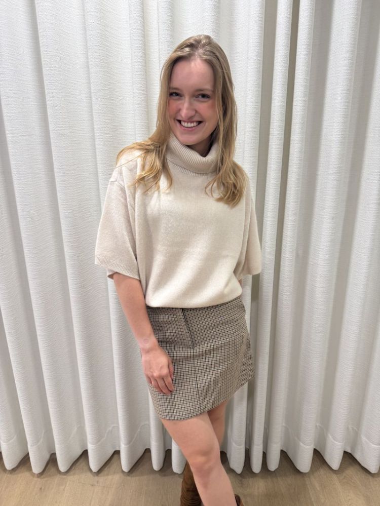 Elara mini skirt checks