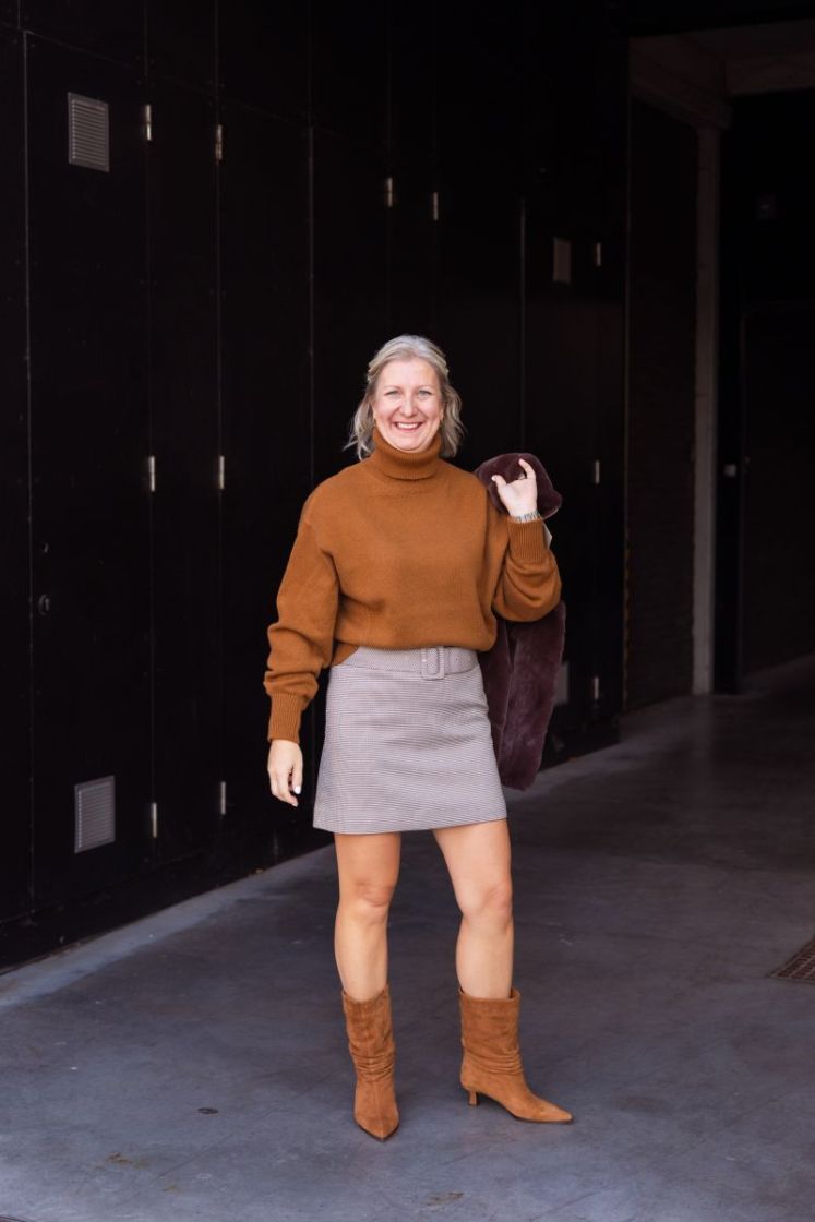 Ellie knit roll neck monks robe